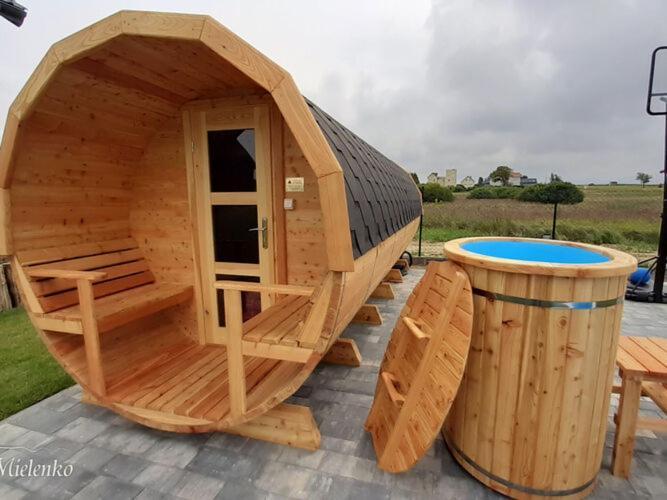 Holiday Home With A Terrace, Sauna, Jacuzzi Mielenko Kültér fotó